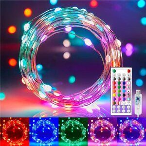 Color changing fairy lights 33ft LED string lights with remote USB indoor decor
